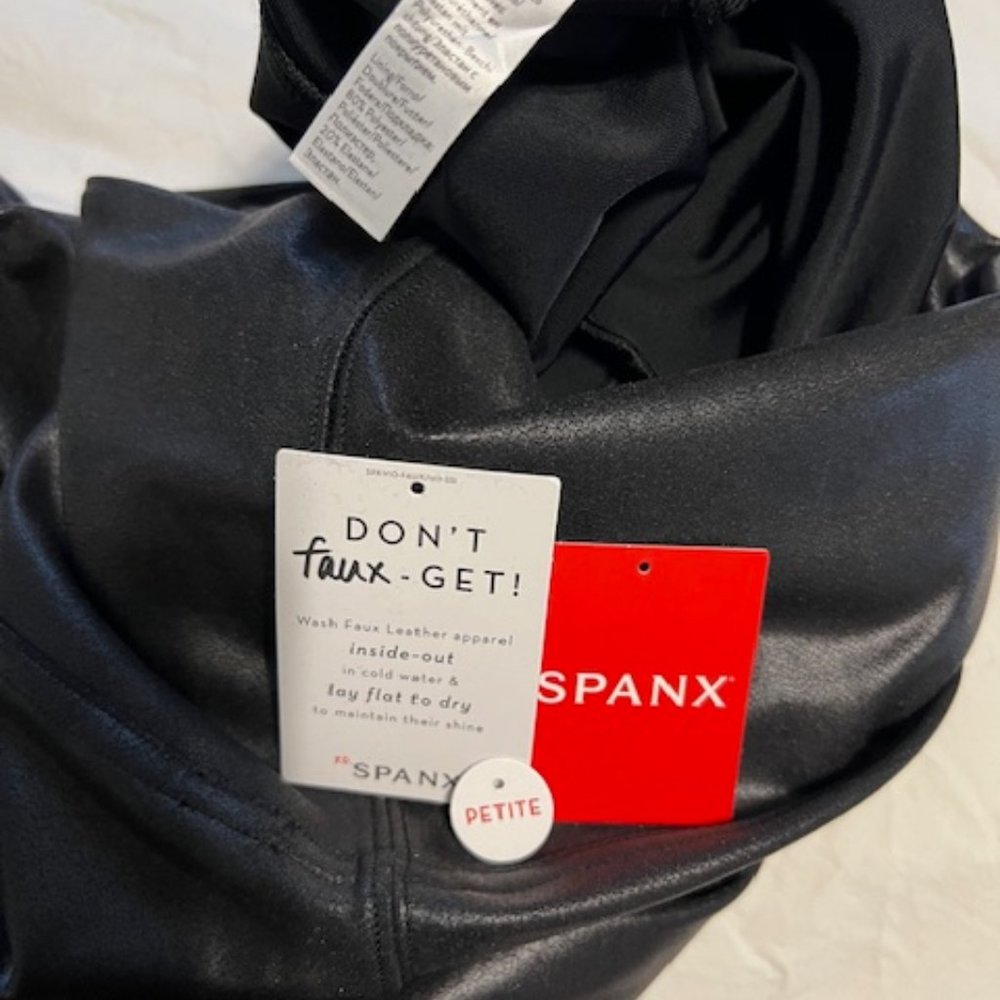 SPANX - Faux Leather Leggings in 1X Petite NEVER WORN, NWT